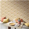 Caselio|Papier peint fleuri années rose et jaune|Floral