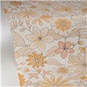 Caselio|Papier peint fleuri années rose et jaune|Floral