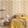Caselio|Hippie floral wallpaper in blue and orange, ideal for youth rooms|Floral