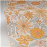 Caselio|Hippie floral wallpaper in blue and orange, ideal for youth rooms|Floral