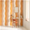 Caselio|Tapete retro wellige rosa-orange Streifen|Retro