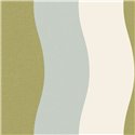Caselio|Papel pintado rayas onduladas verde azul retro|Retro