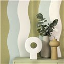 Caselio|Papier peint rayures ondulées vert et bleu rétro|Rétro