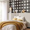 Caselio|Papel pintado para dormitorio retro con círculos negros|Circulos