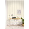 Caselio|Papier peint rayures étroites blanc et beige scandinave|Rayures