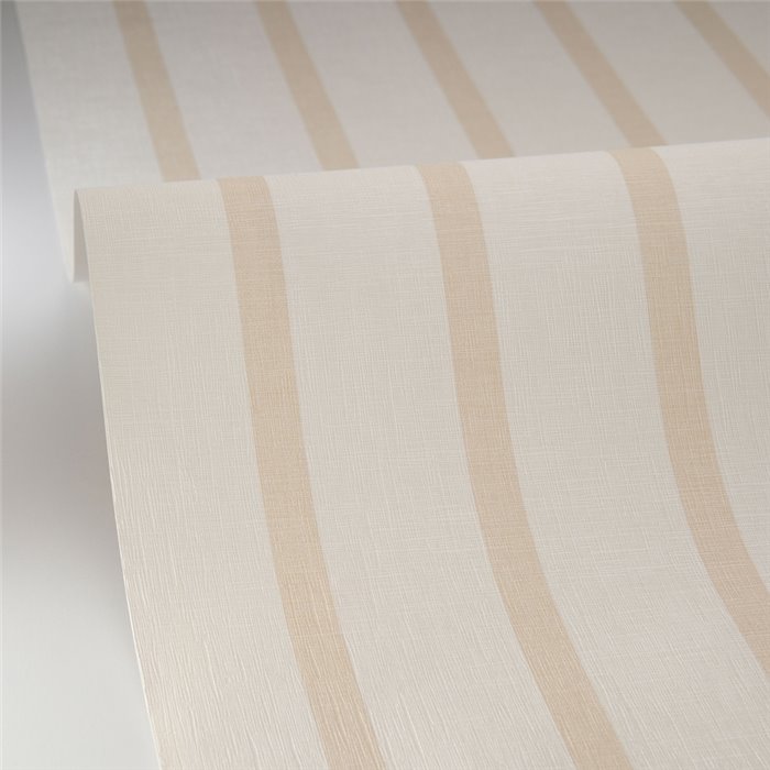 Caselio|Papier peint rayures étroites blanc et beige scandinave|Rayures