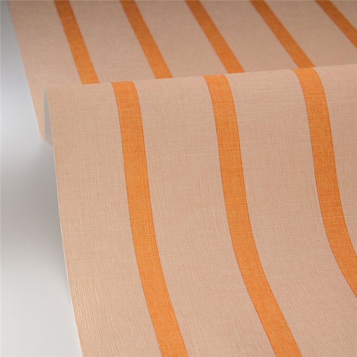 Caselio|Papier peint rayures étroites rose et orange|Rayures