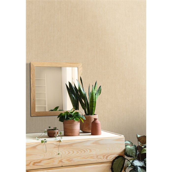 Caselio|Beige natural sisal fiber wallpaper|Bathroom