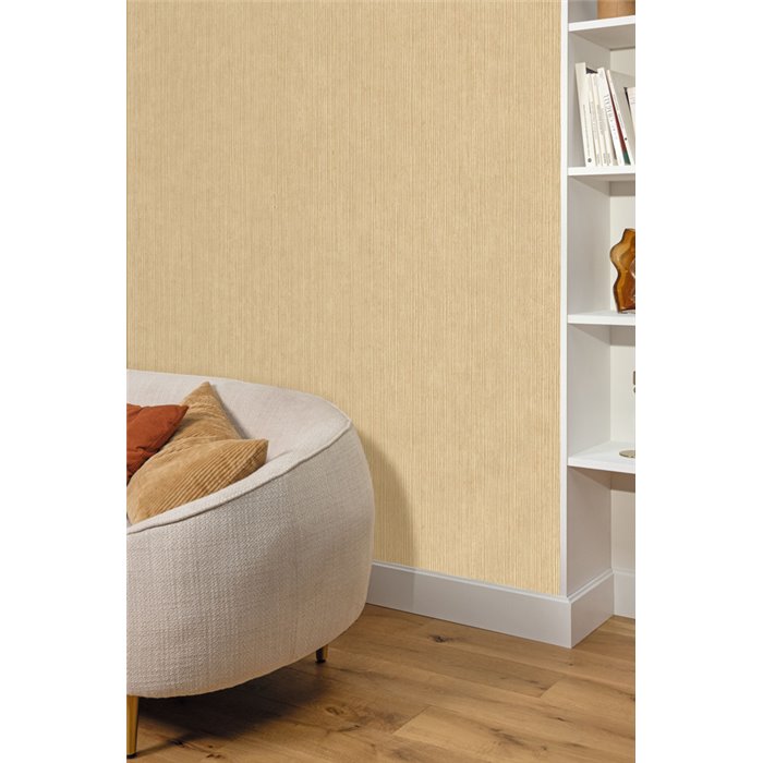 Caselio|Timeless brown natural fiber effect wallpaper|Solid Colors