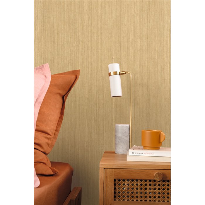 Caselio|Camel-colored sisal plant fiber wallpaper|Solid Colors