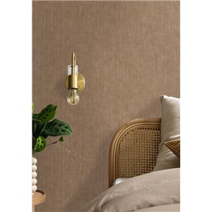 Caselio|Timeless brown natural fiber effect wallpaper|Solid Colors 2