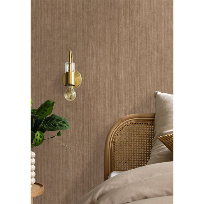Caselio|Papier peint fibre de sisal marron, idéal pour têtes de lit|Couleurs Unies