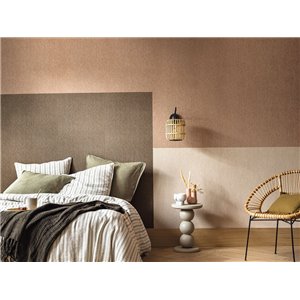 Caselio|Timeless brown natural fiber effect wallpaper|Solid Colors 2