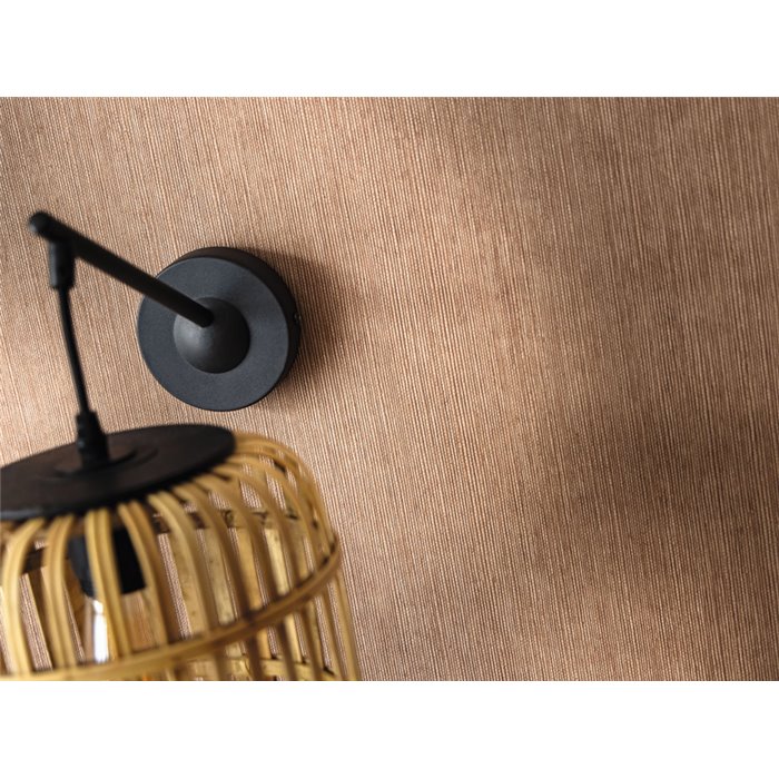 Caselio|Papel pintado atemporal marrón efecto fibra natural de sisal|Dormitorio