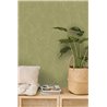 Caselio|Green tropical large leaf wallpaper|Living Room