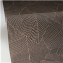 Caselio|Black and brown floral large leaf wallpaper|Living Room