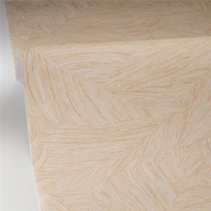 Caselio|Beige floral palm leaf wallpaper|Living Room