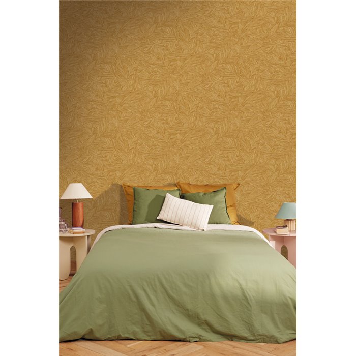 Papel pintado hojas tropicales de palma amarillo - Caselio Borneo 106512024