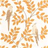 Caselio|Exotic floral wallpaper with ochre cockatoos|Tropical