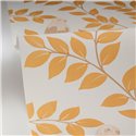 Caselio|Papel pintado floral exótico con cacatúas color ocre|Tropical