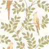 Caselio|Green wallpaper with flowers and tropical birds|Tropical
