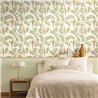 Caselio|Green wallpaper with flowers and tropical birds|Tropical
