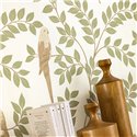 Caselio|Green wallpaper with flowers and tropical birds|Tropical