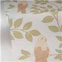 Caselio|Papier peint vert avec fleurs et oiseaux tropicaux|Tropical