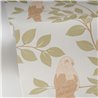 Caselio|Papier peint vert avec fleurs et oiseaux tropicaux|Tropical