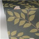 Caselio|Papel pintado floral tropical con periquitos verde|Tropical