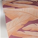 Caselio|Papier peint tropical avec grandes feuilles de bananier prune|Tropical