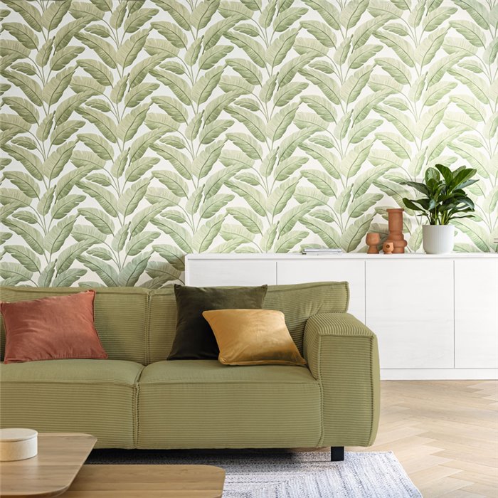 Caselio|Tropical green banana leaf wallpaper|Tropical
