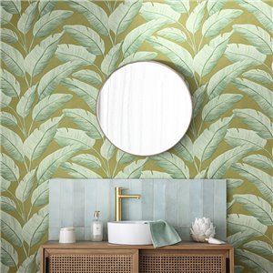 Papeldecor|Mint green art deco wallpaper with metallic details|Wallpaper 2