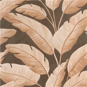 Marburg|Tropical large leaf wallpaper in green and gray|Tropical