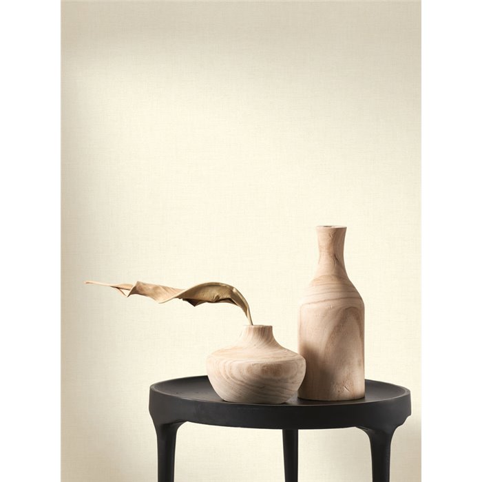 Casadeco|Papier peint en lin beige effet chiné très joli|Imitation Tissu