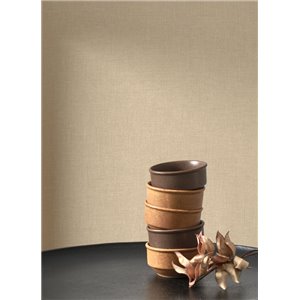 Casadeco|Plain wallpaper cotton effect in cognac beige|Fabric Imitation 2