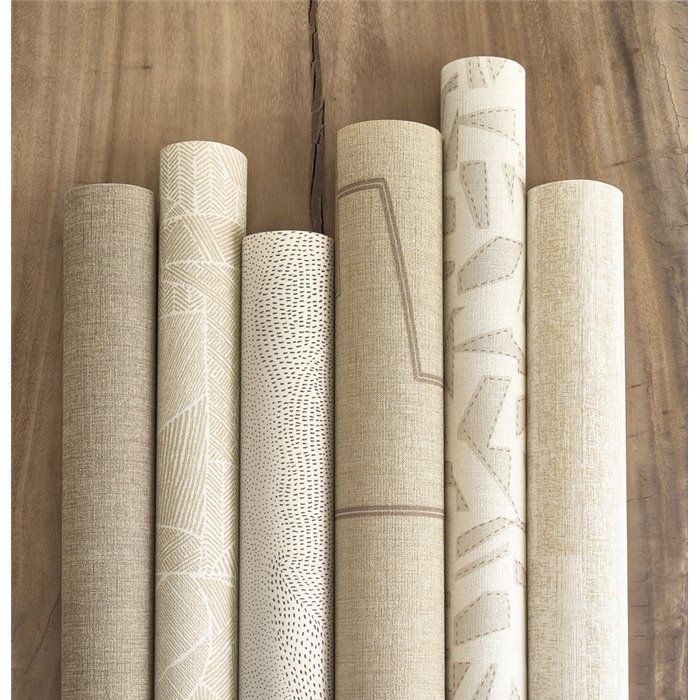 Casadeco|Thick beige linen wallpaper with a beautiful mottled texture|Fabric Imitation