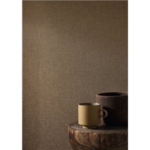 Casadeco|Vinyl wallpaper with muslin texture in brown tones|Solid Colors 2