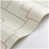 Casadeco|Papier peint textile brodé blanc avec motif géométrique moderne|Imitation Tissu