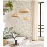 Casadeco|Moderne Tapete mit Textiloptik, Stickereien und geometrischen Formen|Textilimitation
