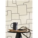 Casadeco|Papier peint moderne effet textile avec broderies et formes géométriques|Imitation Tissu