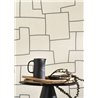 Casadeco|Papier peint moderne effet textile avec broderies et formes géométriques|Imitation Tissu