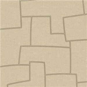 Caselio|Geometrische Tapete in Schwarz und Beige, künstlerischer Stil|Geometrisch