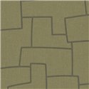 Casadeco|Moderne grüne Textiltapete mit gestickten geometrischen Mustern|Textilimitation