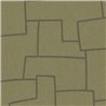 Casadeco|Moderne grüne Textiltapete mit gestickten geometrischen Mustern|Textilimitation
