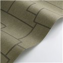 Casadeco|Moderne grüne Textiltapete mit gestickten geometrischen Mustern|Textilimitation