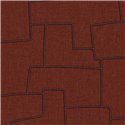 Casadeco|Modern red textile wallpaper with embroidered geometric design|Fabric Imitation