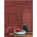 Casadeco|Papier peint moderne rouge effet textile brodé et géométrique|Imitation Tissu