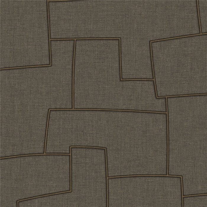 Casadeco|Papel pintado para salón moderno con patrón geométrico bordado sobre lienzo |Imitacion Tela