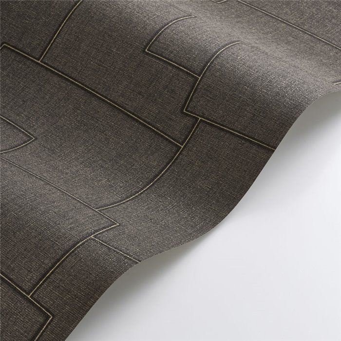 Casadeco|Modern living room wallpaper with embroidered geometric pattern on canvas|Fabric Imitation